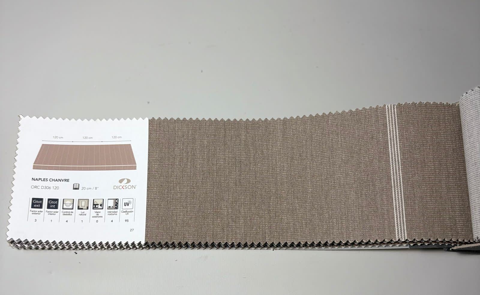 muestra de lona rayada